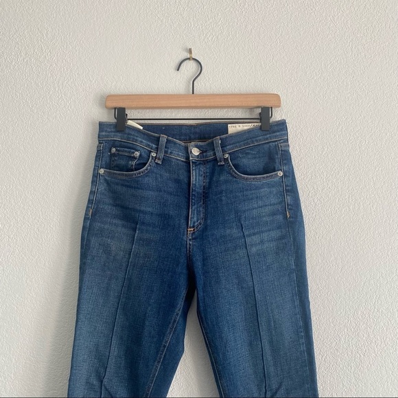 Rag & Bone High Rise Skinny Ankle Raw Pointed Hem Jeans - Picture 3 of 7